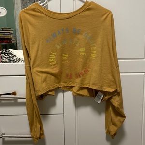 Loose Flowy Cropped Long Sleeve Top